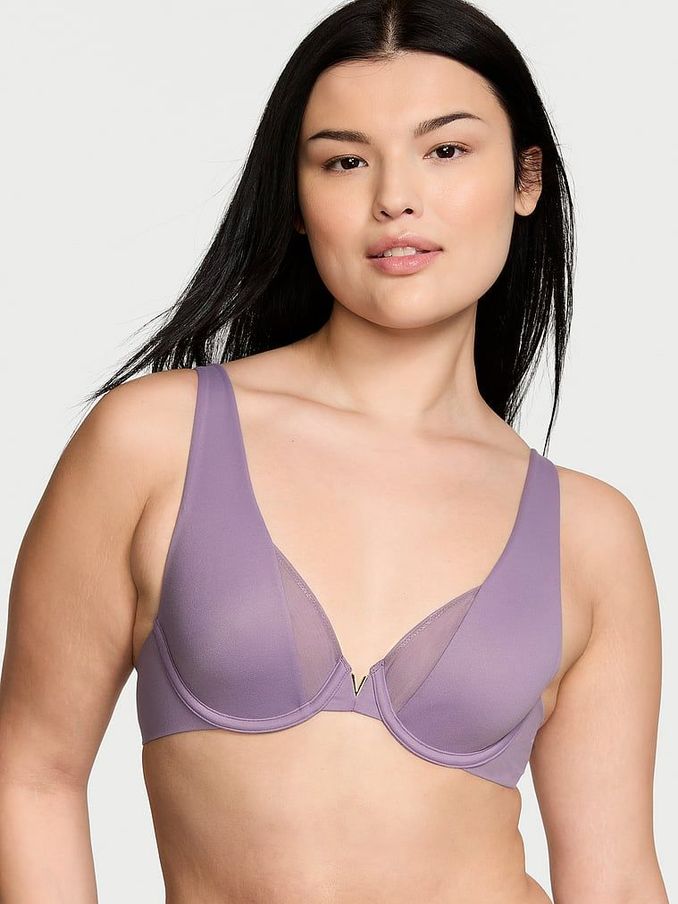 Frozen Plum Purple Mesh Unlined Full Coverage Bra (K79709) | €17