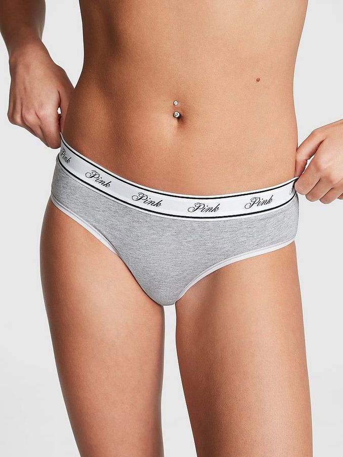 Grey Heather Hipster Cotton Logo Knickers (K80587) | €10.50