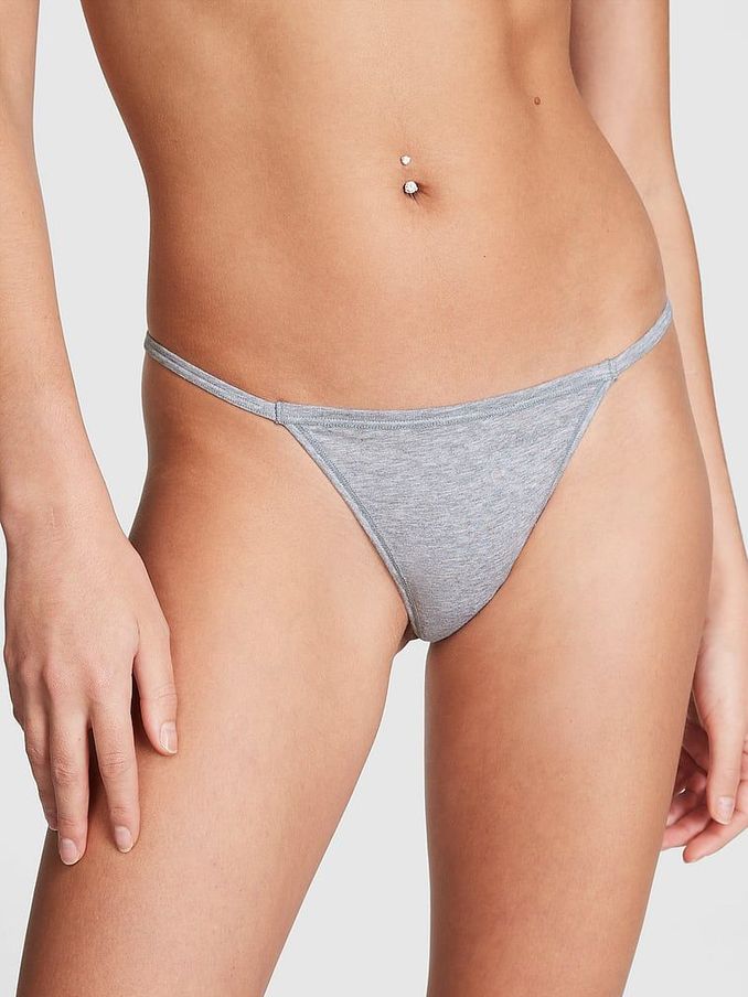 Grey Heather Cotton G String Knickers (K80593) | €10.50