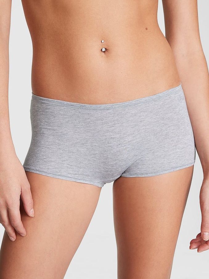 Grey Heather Cotton Boyshort Knickers (K80633) | €10.50