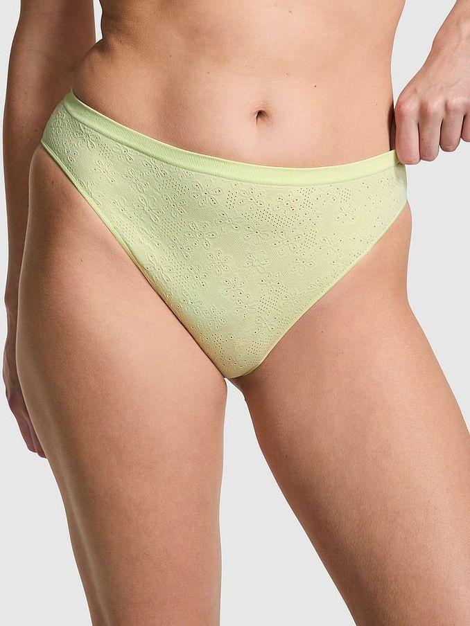 Lime Cream Green Daisy Brazilian Knickers (K80662) | €4