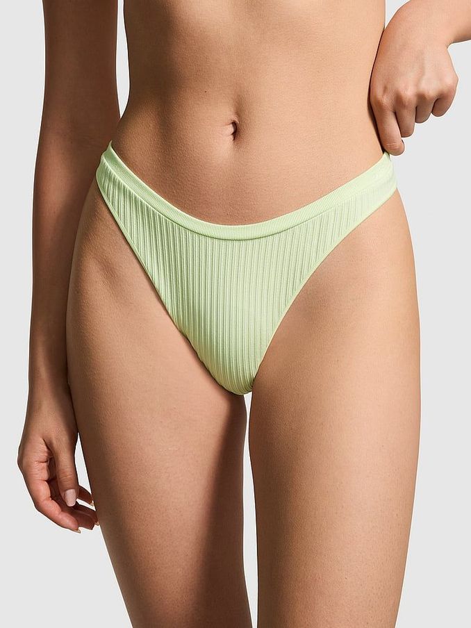 Lime Cream Green Denim Thong Knickers (K80684) | €4