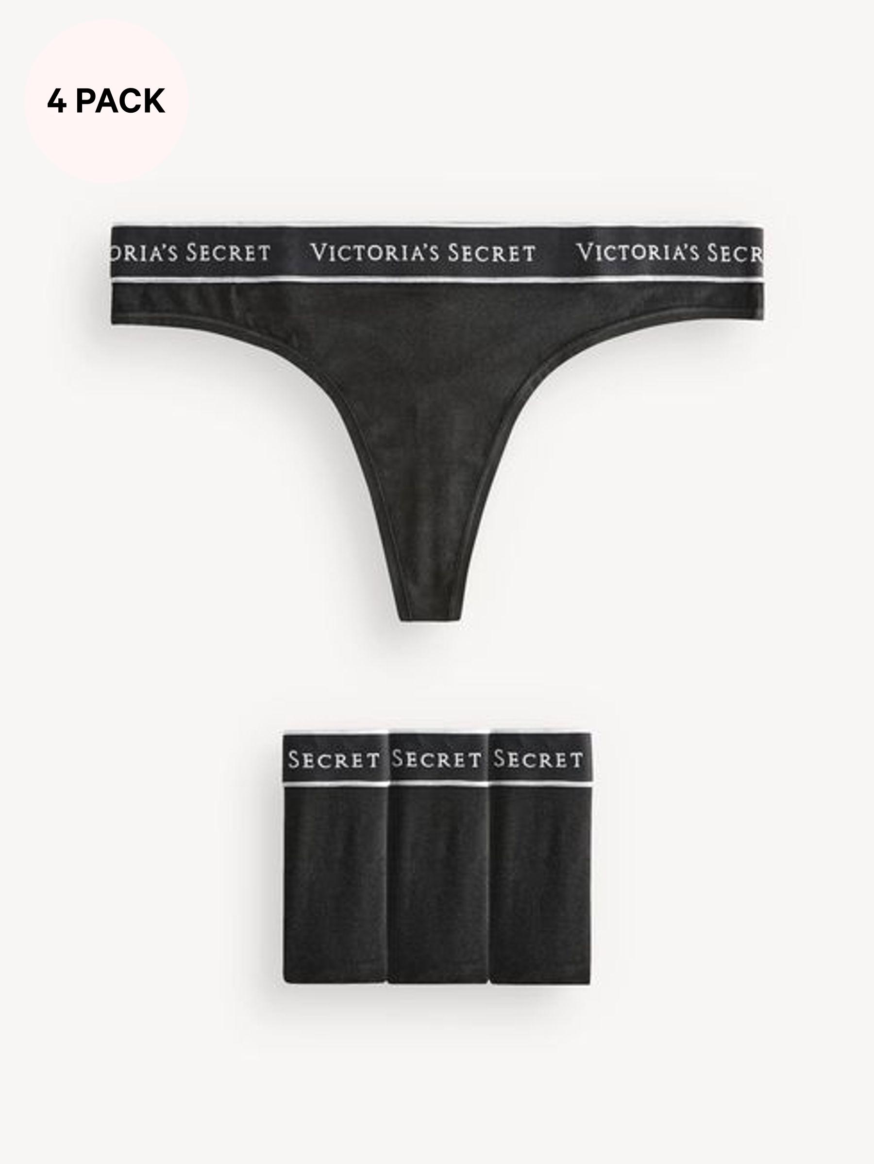 Black Thong Logo 4 Pack Knickers (K80740) | €22.50