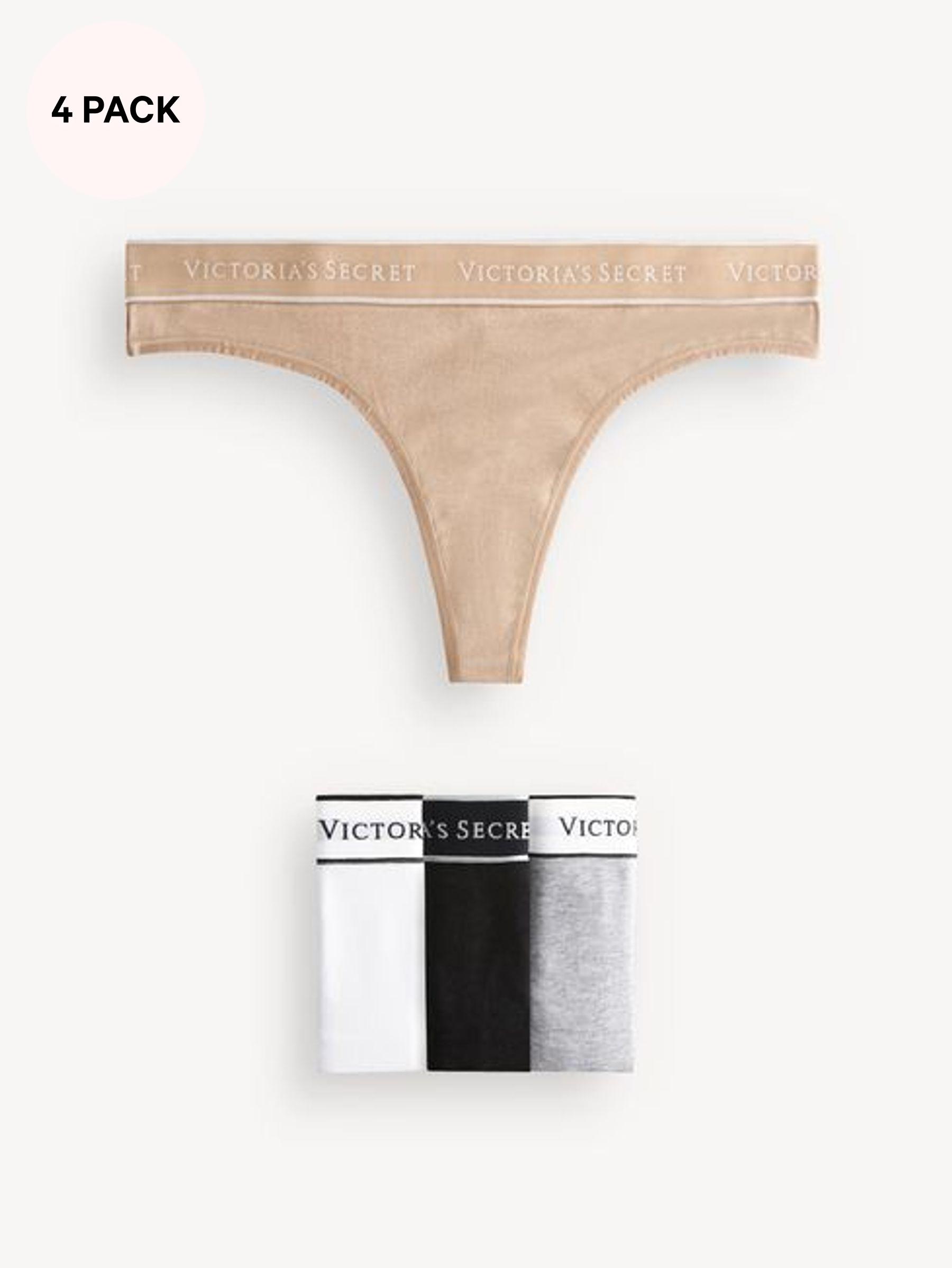 Black/White/Grey/Nude Thong Logo 4 Pack Knickers (K80743) | €22.50