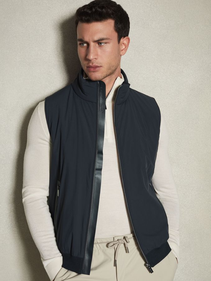 McLaren F1 Hybrid Quilt and Knit Gilet in Navy (K80860) | US$190