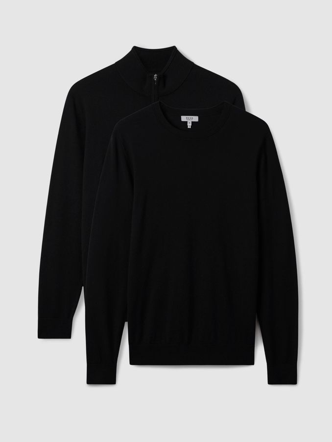 Pack of Two Merino Wool Jumpers in Black (K81508) | HK$2,680