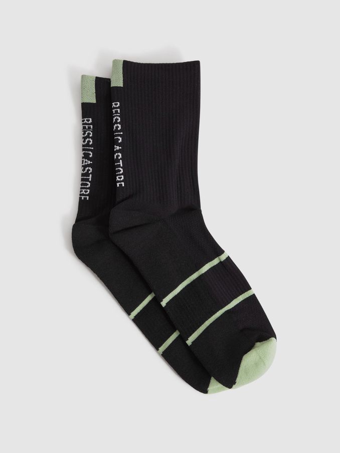 Castore Ribbed Crew Cut Socks in Onyx Black (K81582) | US$13