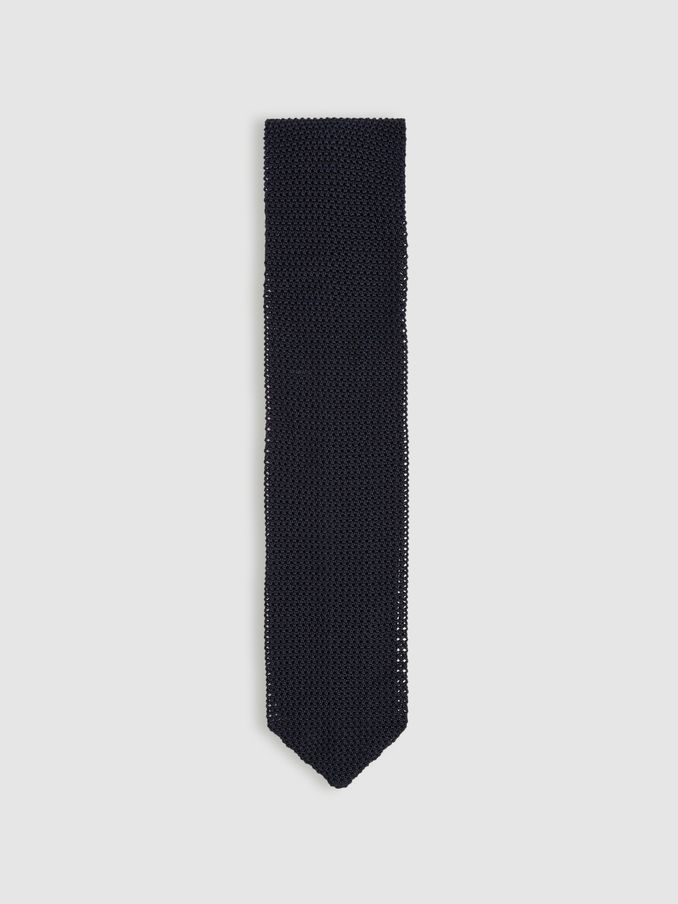 Silk Knitted Tie in Navy (K81600) | €95