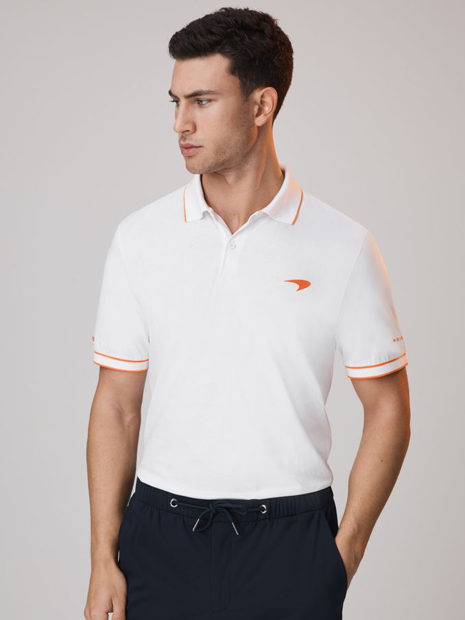 McLaren F1 Mercerised Cotton Polo Shirt in White (K83099) | €49