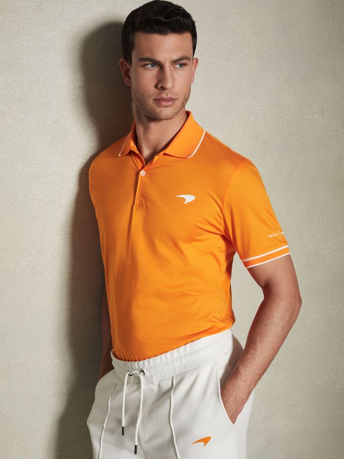 McLaren F1 Mercerised Cotton Polo Shirt in Papaya (K83126) | €57
