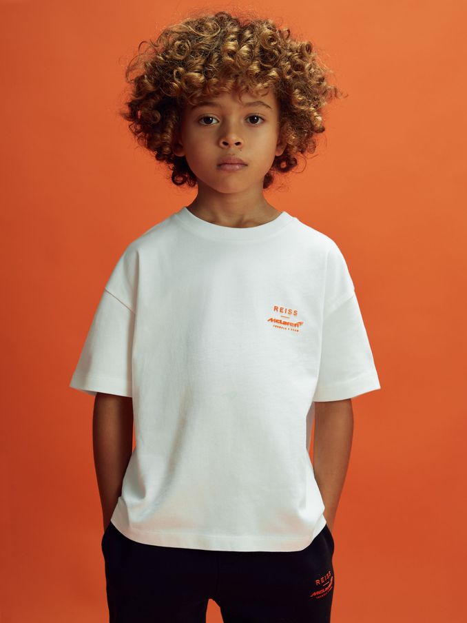 3-9 yrs McLaren F1 Oversized Cotton Crew Neck T-Shirt in White (K83950) | €26