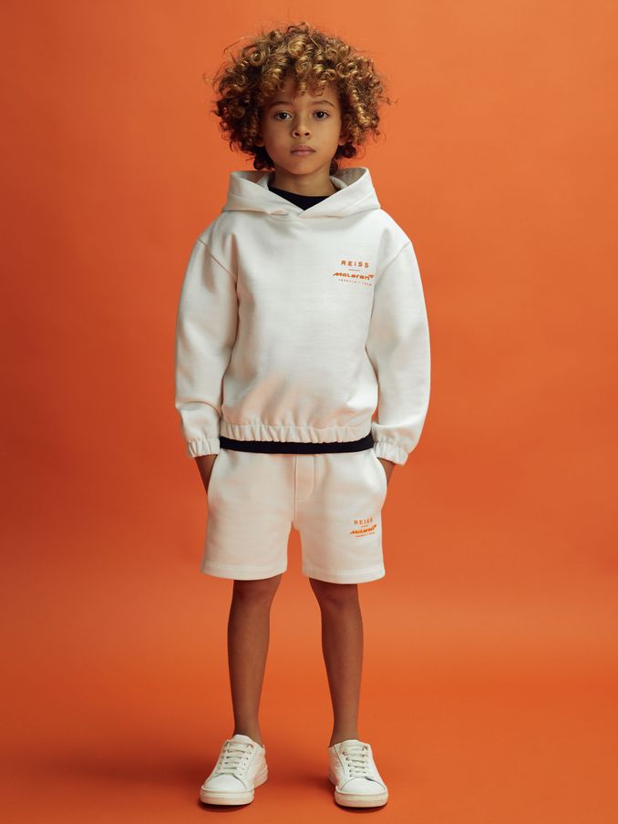 9-13 yrs McLaren F1 Cotton Drawstring Shorts in White (K83959) | US$34