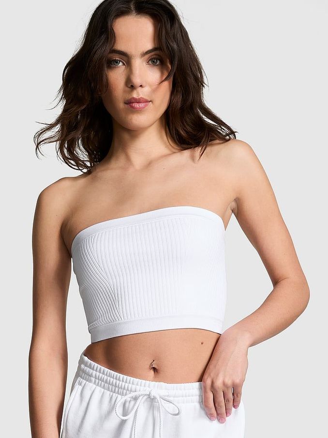 Optic White Seamless Strapless Low Impact Sports Bralette (K86355) | €15