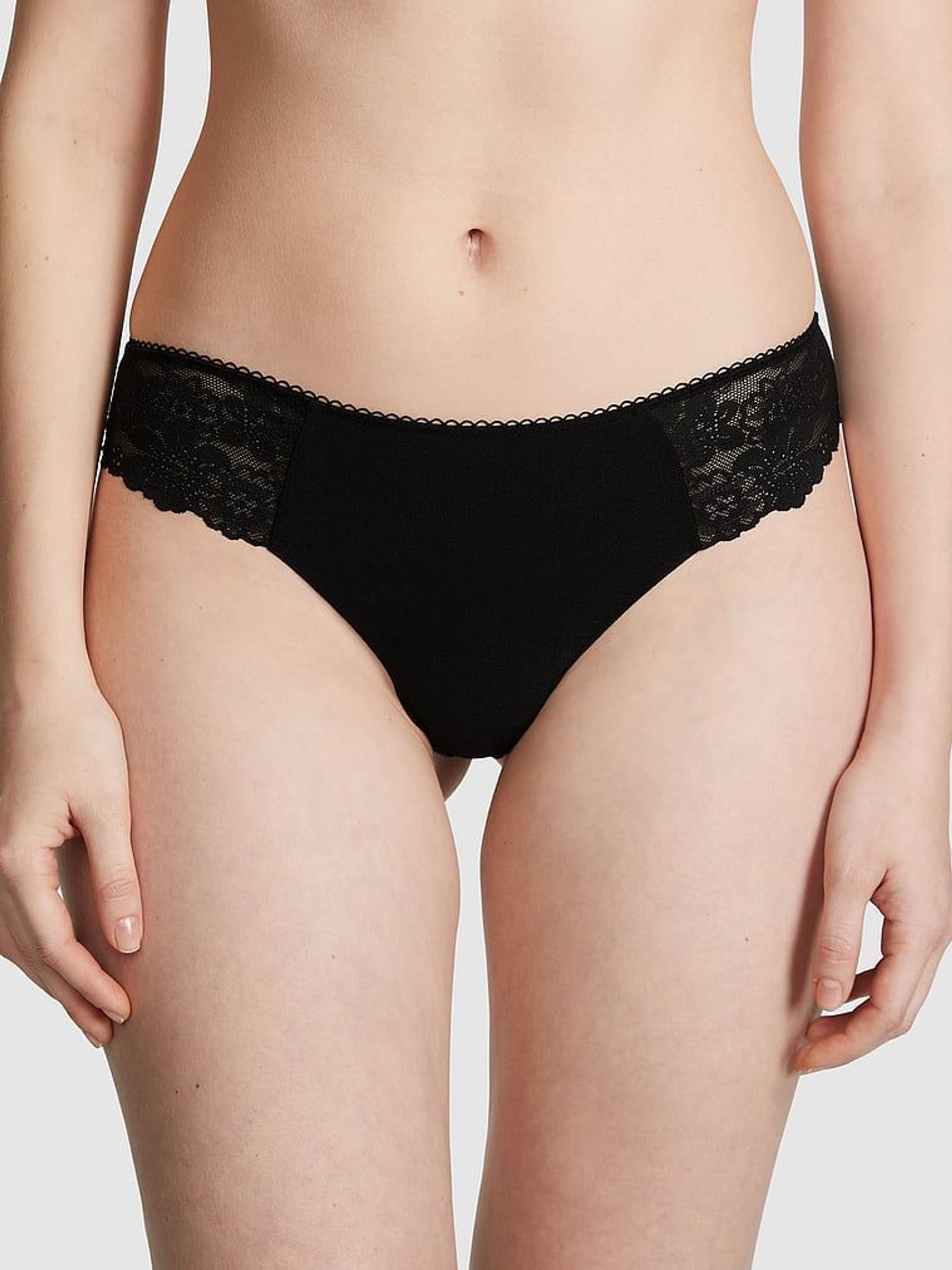 Black Lace Thong Knickers (K86393) | €10.50