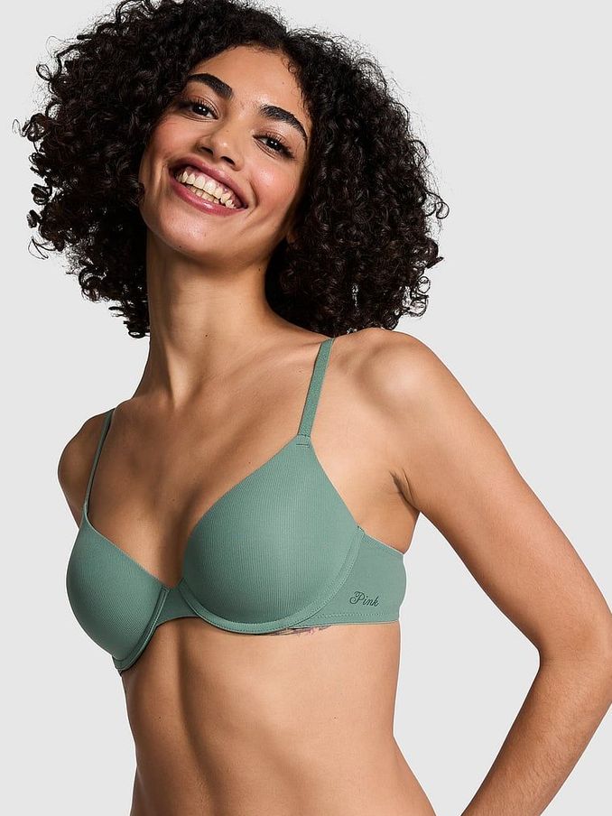Green Fresh Forest Rib Lightly Lined Demi Bra (K89103) | €12