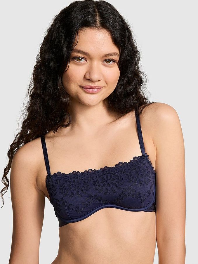 Midnight Navy Blue Lace Eyelet Bra (K89134) | €12