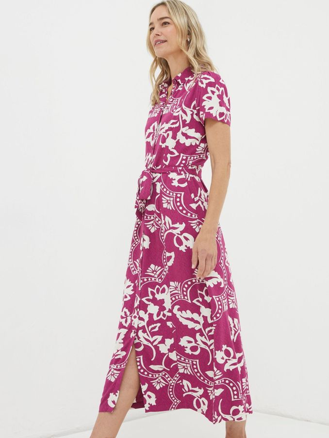 Purple Wallpaper Floral Midi Dress (K90373) | €38