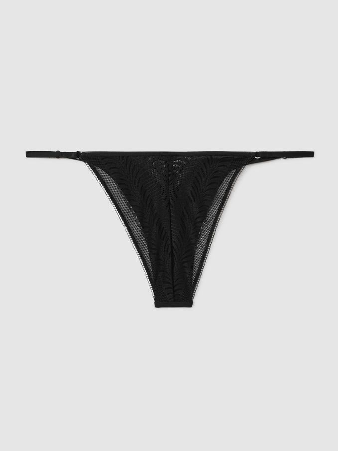 Calvin Klein Underwear Sheer Lace Tanga Briefs in Black (K92240) | €20