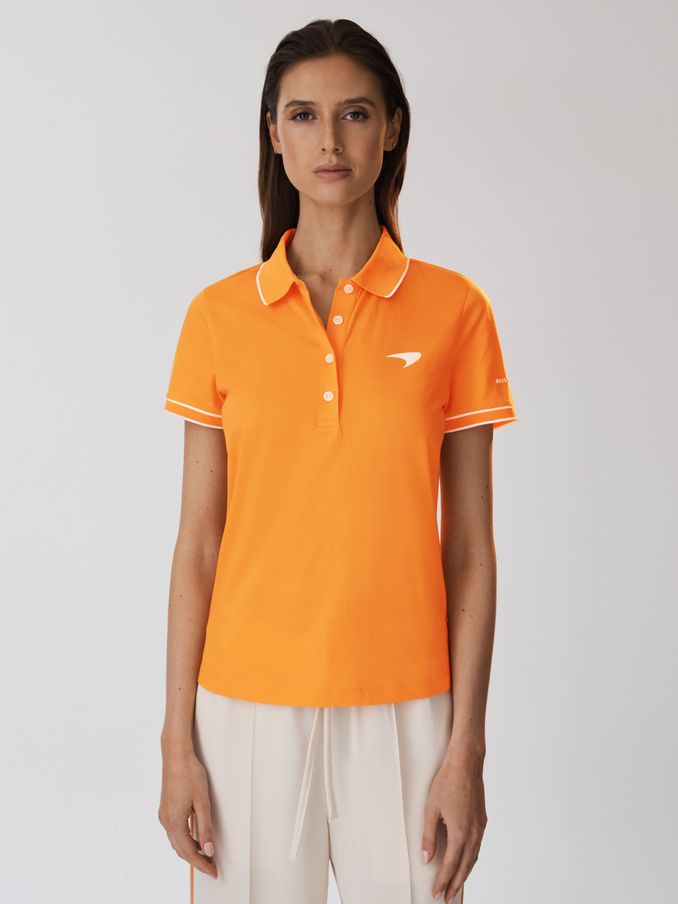 McLaren F1 Mercerised Cotton Polo Shirt in Papaya (K92488) | €54