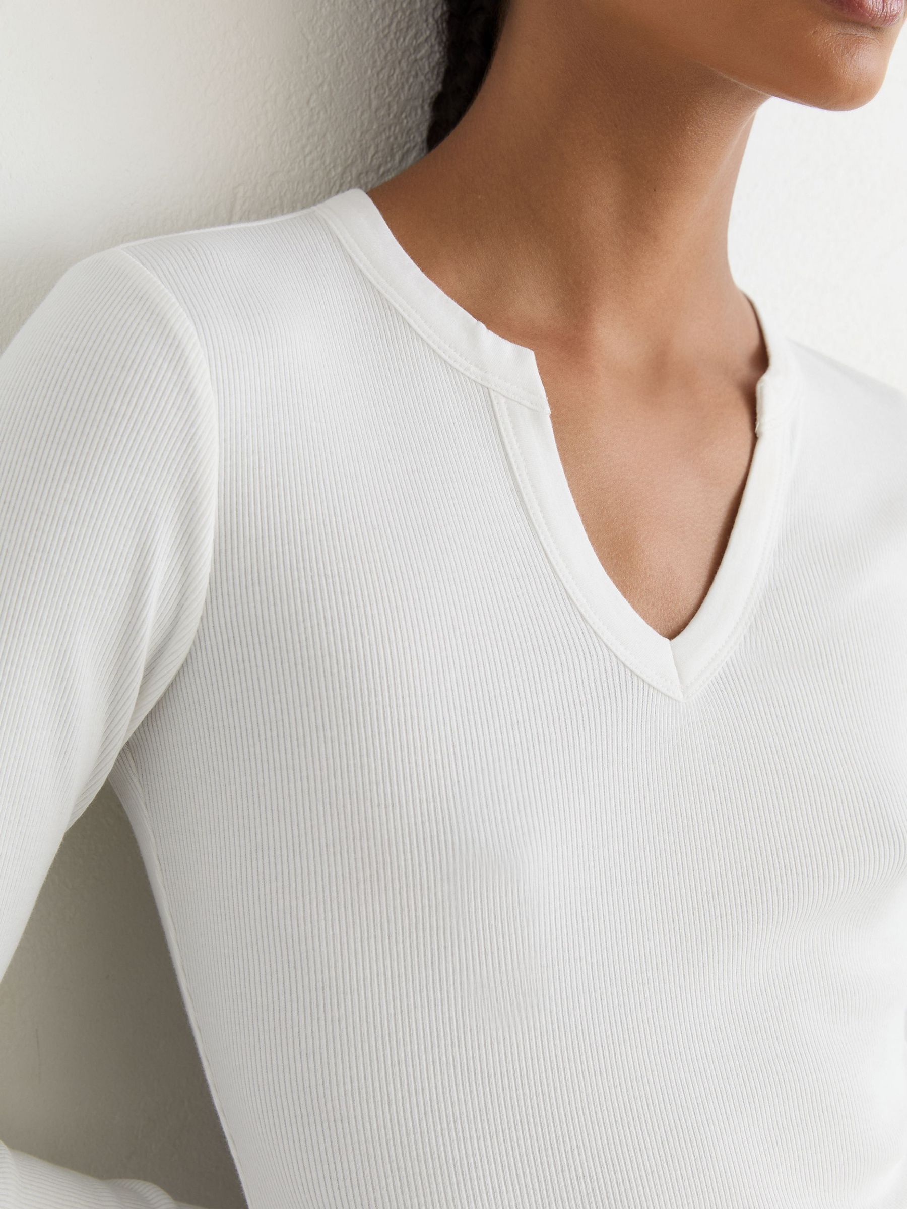 Vit - Stretch-cotton Notch-neck Top