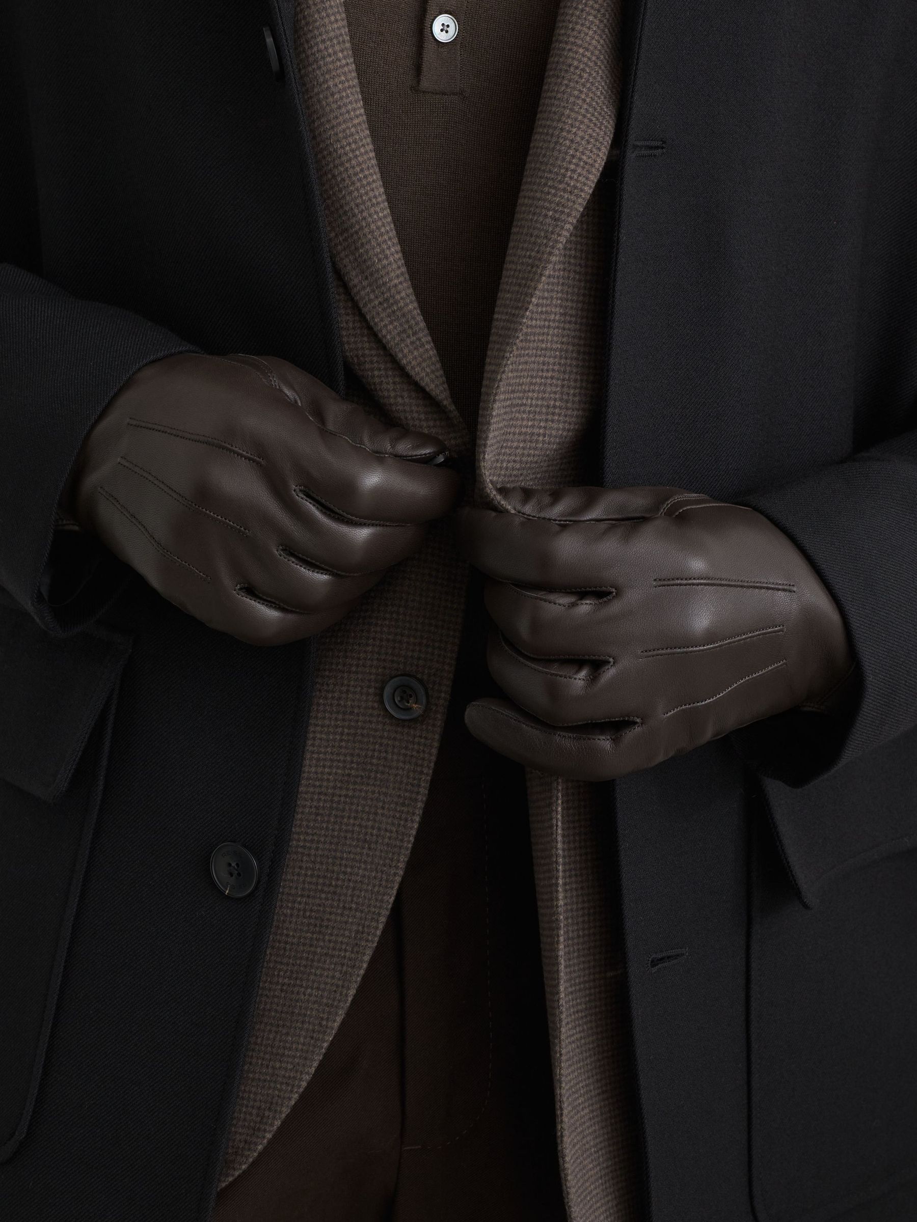 Brun - Regular Nappa Leather Gloves