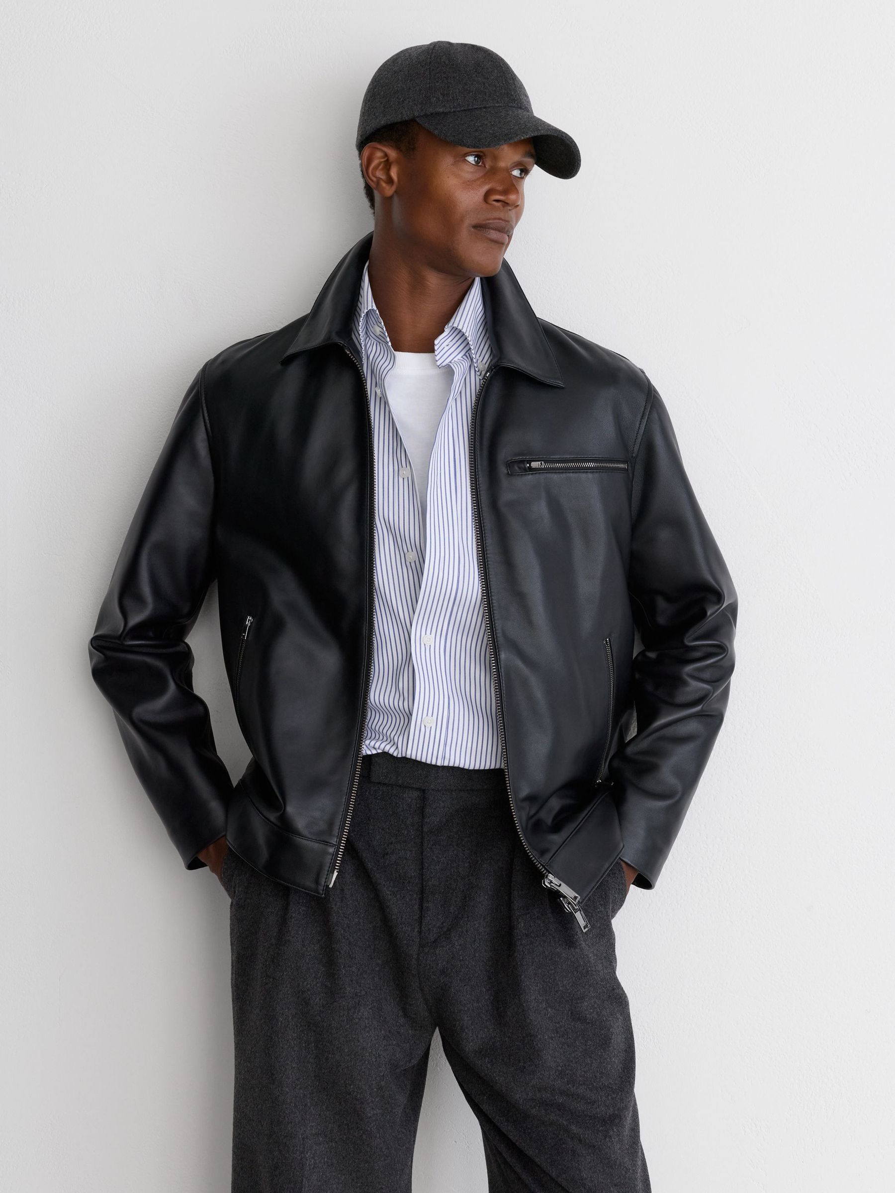 Anthrazitgrau - Regular Wool-blend Flannel Baseball Cap