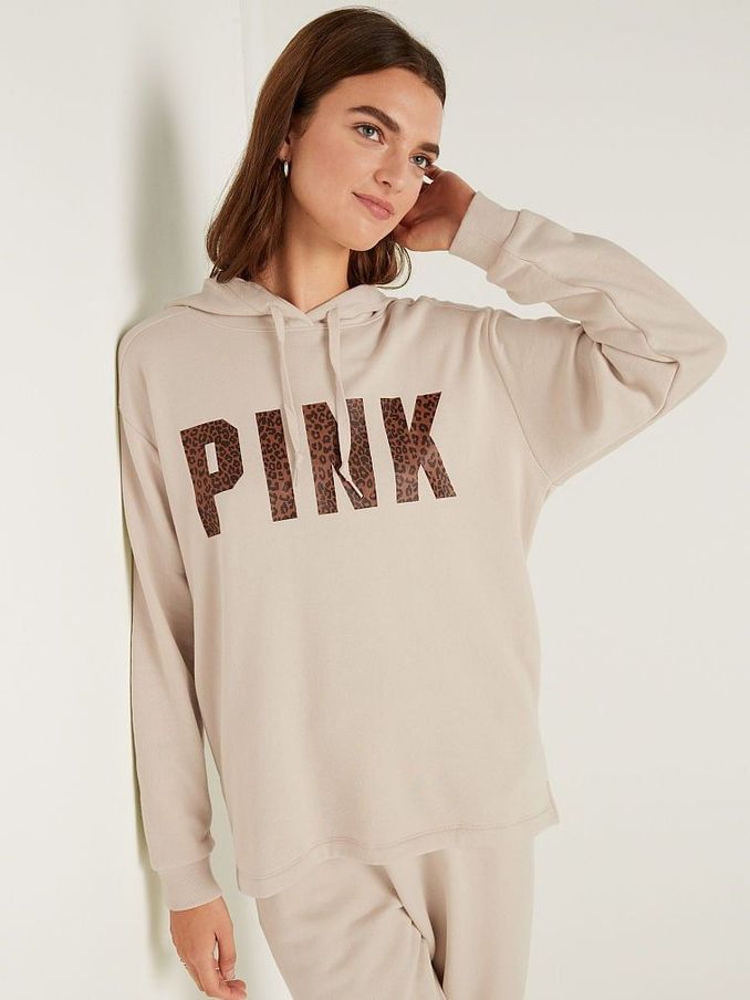 Vanilla Bean Leopard Sans Logo Logo Long Sleeve Hoodie (L40491) | €19