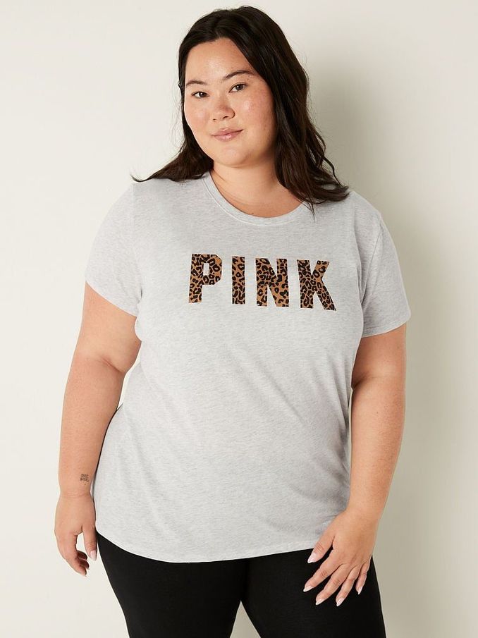 Heather Stone Grey Logo Short Sleeve T-Shirt (L40781) | €11