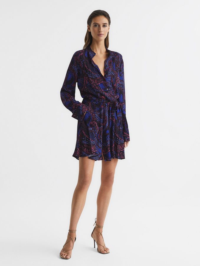 Printed Mini Dress in Purple (M22045) | AED308 - AED420