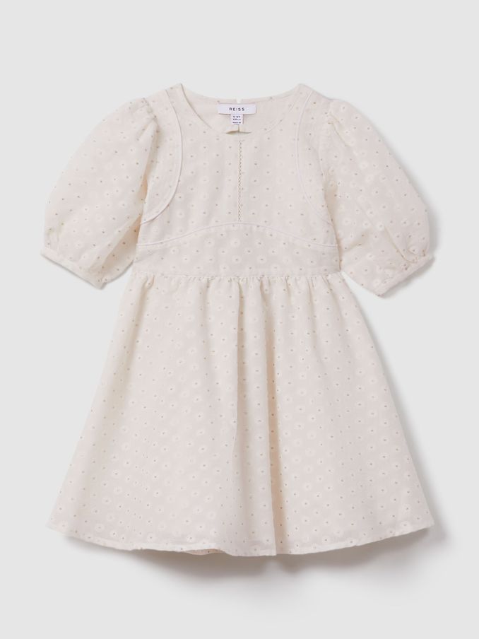 13-14 yrs Metallic Polka Dot Dress in Ivory (M49531) | €54