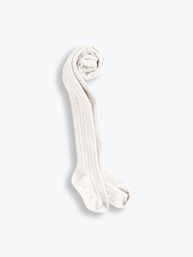 Cream Cotton Rich Cable Tights (M68234) | $16