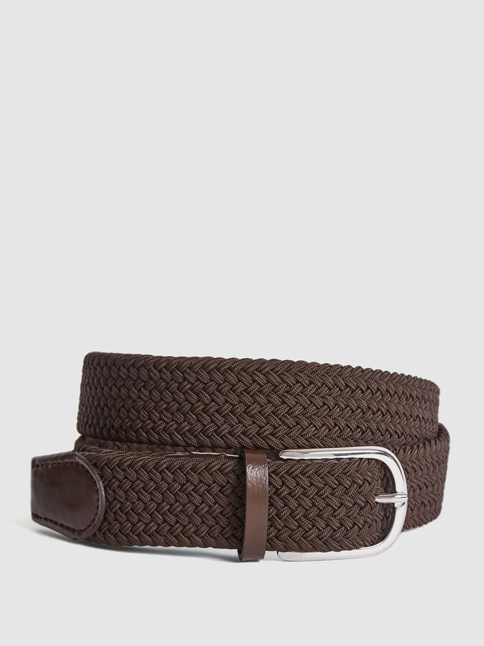 Woven Belt in Mid Brown (M81828) | US$90