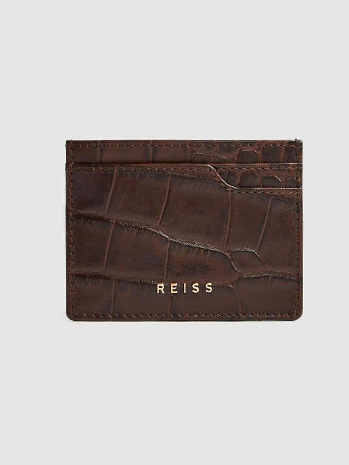 Leather Card Holder in Chocolate (M83563) | CA$36