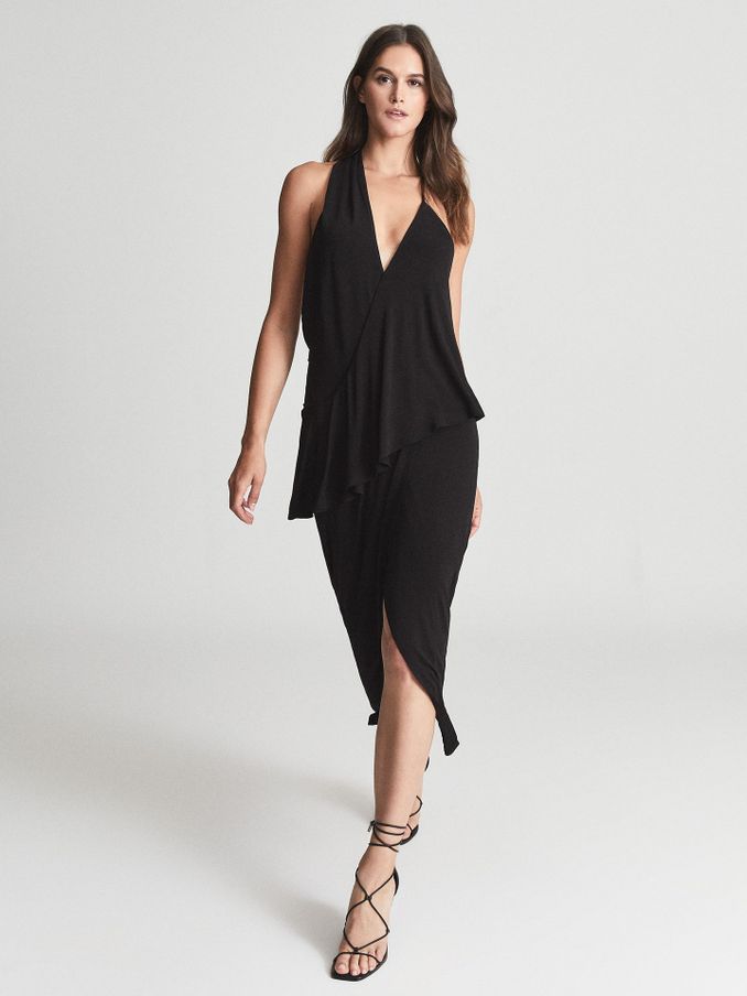 Strappy Open Back Cocktail Dress in Black (M83913) | CA$77