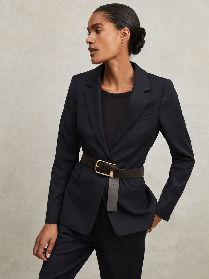 Single Breasted Suit Blazer in Navy (M84532) | US$390