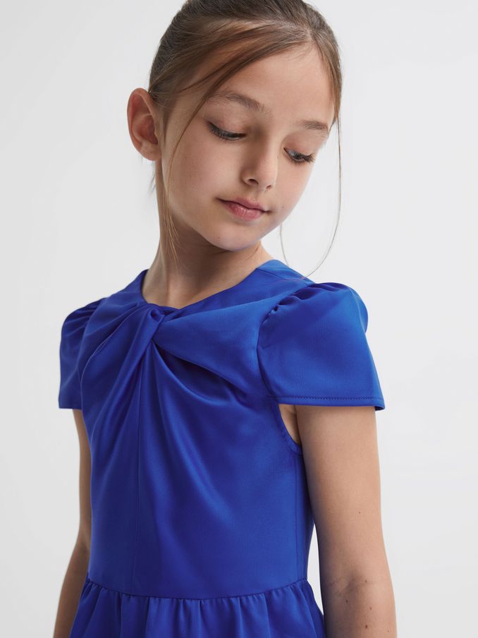 4-9 yrs Knot Detail Dress in Blue (N02001) | €28