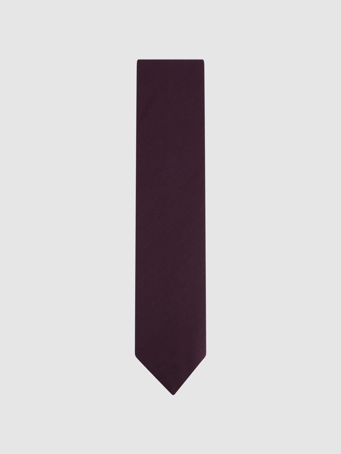 Twill Wool Tie in Dark Plum (N06898) | €21