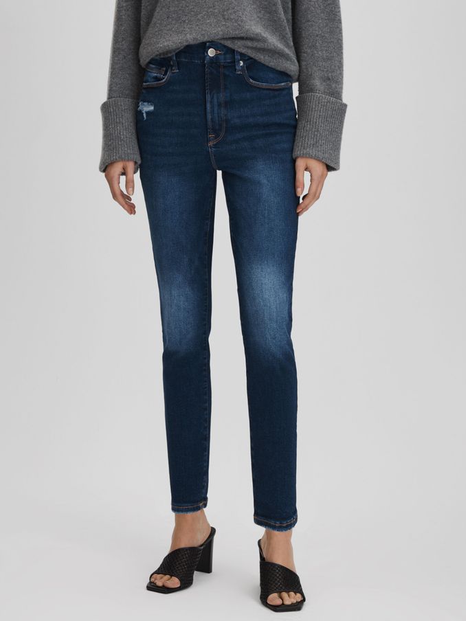 Good American Always Fits Cropped Skinny Jeans in Indigo (N11564) | 420 SAR