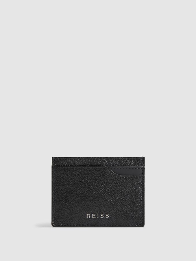 Leather Card Holder in Black (N11586) | US$50