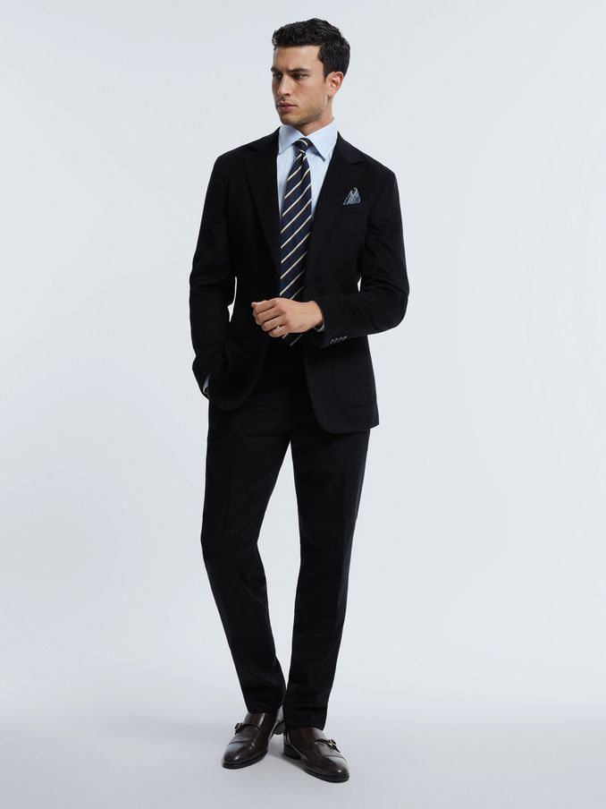 Atelier Italian Cashmere Modern Fit Trousers in Navy (N13954) | $513