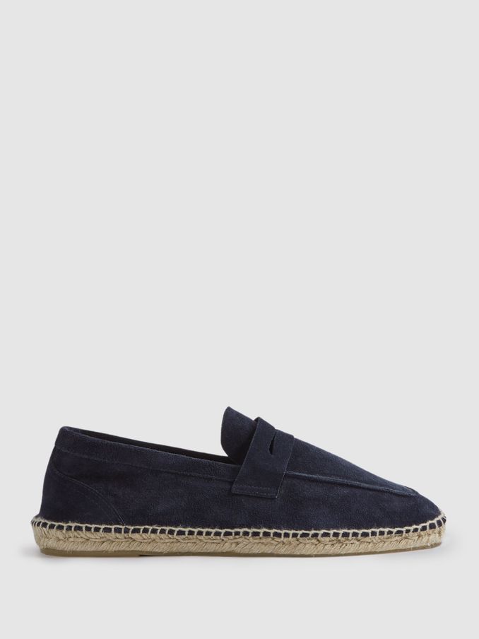 Suede Espadrilles in Navy (N21216) | US$95