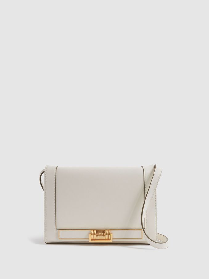 Soft Leather Crossbody Bag in Off White (N21273) | €139