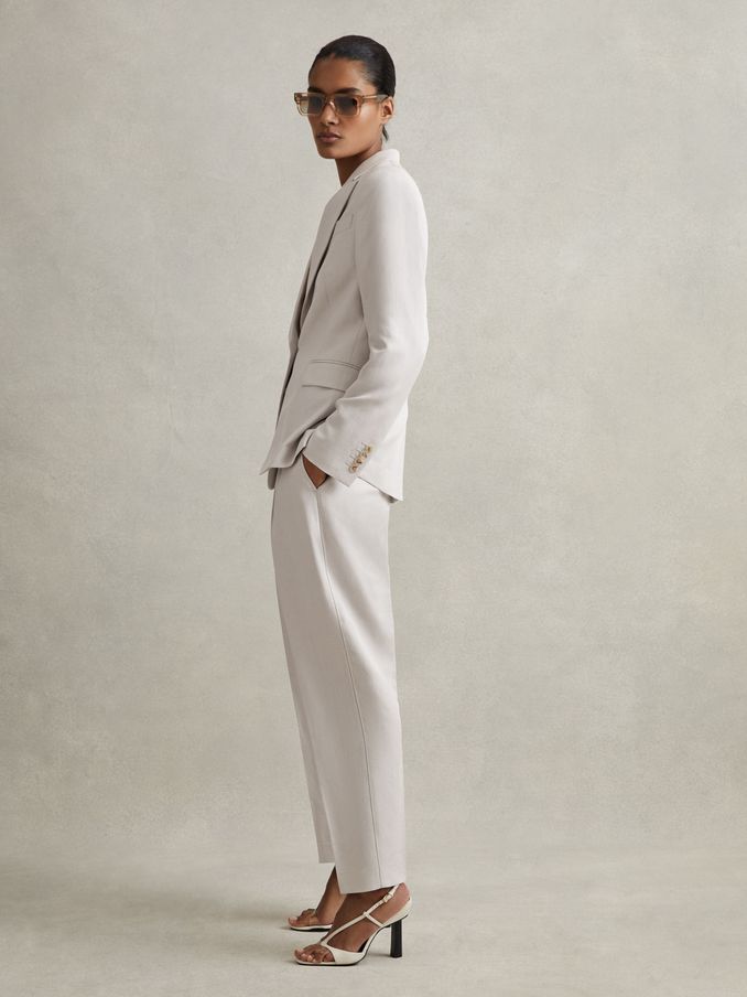 Single Breasted Suit Blazer with TENCEL™ Fibers in Light Grey (N21553) | 386 SAR