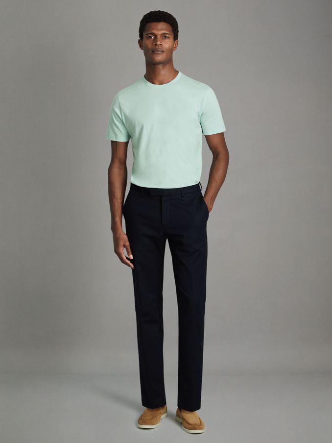 Cotton Crew Neck T-Shirt in Mint (N22818) | US$28