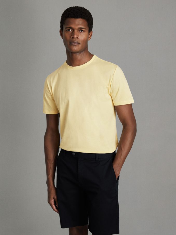 Cotton Crew Neck T-Shirt in Melon (N22866) | US$28