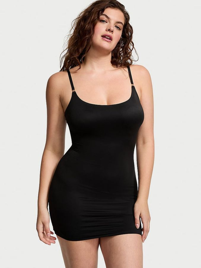 Black Mini Feathersoft Essentials Slip Dress (N25002) | €52