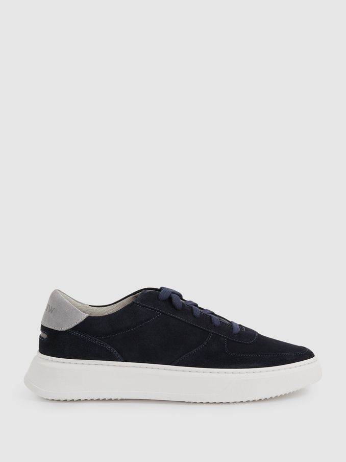 Unseen Footwear Suede Marais Trainers in Navy/Grey (N25244) | €168