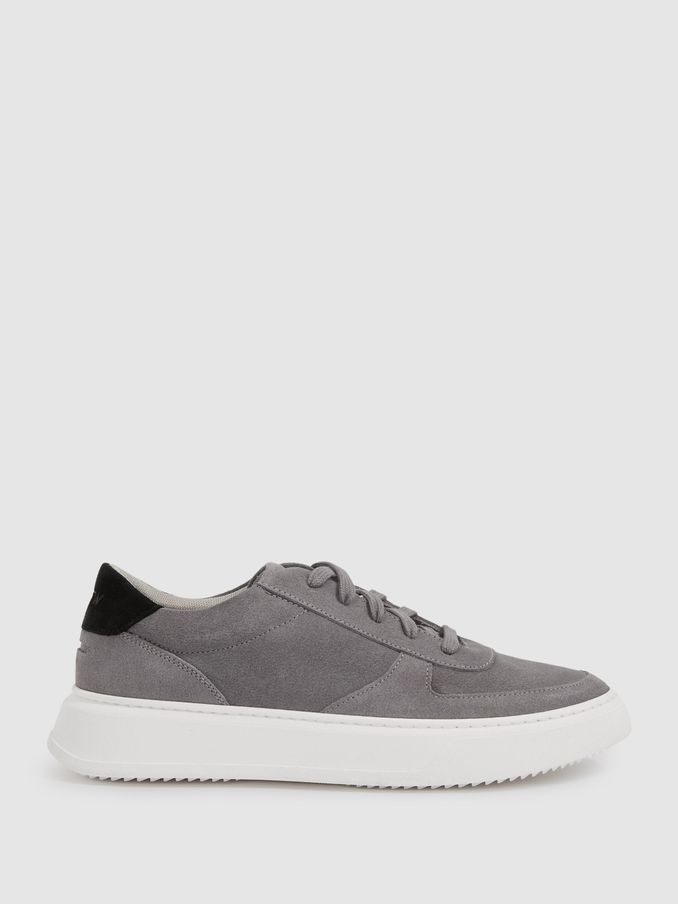 Unseen Footwear Suede Marais Trainers in Grey/Black (N25282) | €168