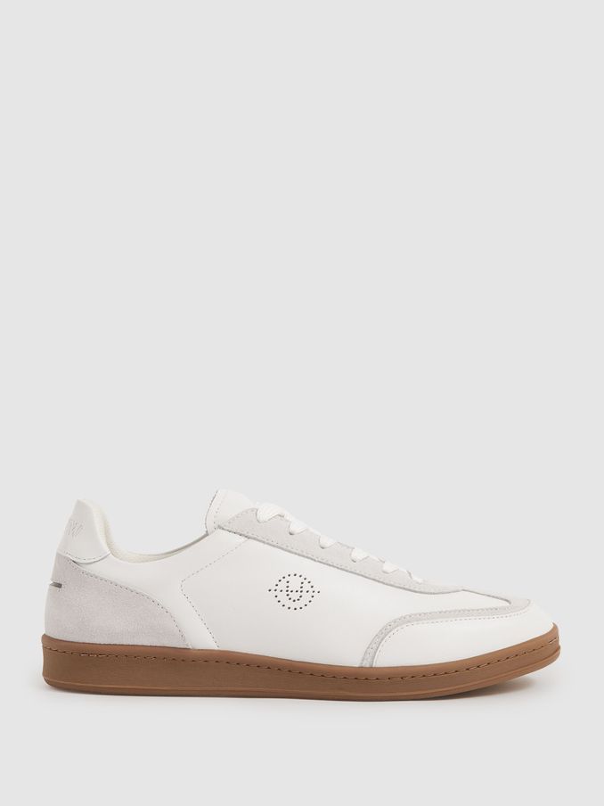 Unseen Footwear Leather Suede Trainers in White (N25293) | US$163