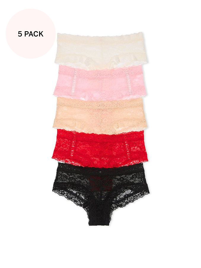 White/Pink/Nude/Red/Black Cheeky 5 Pack Knickers (N26060) | €31